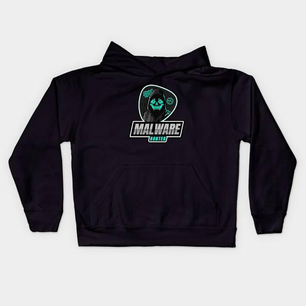 Malware Hunter Kids Hoodie by Cyber Club Tees